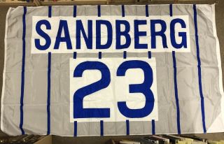 Chicago Cubs Ryne Sandberg Authentic Wrigley Field Flown Flag Blue Stripe 5 