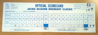 Pga Golf 1978 Jackie Gleason Tournament Scorecard Woody Blackburn 2/24/78