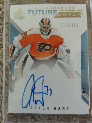2018 - 19 18 - 19 Carter Hart Sp Authentic Rc Future Watch Auto /999