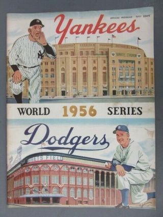 1956 World Series Program Ny Yankees Vs.  Brooklyn Dodgers - Unscored -