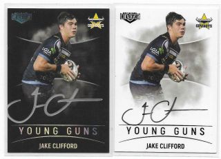 2019 Elite Nrl Young Guns Signatures Jake Clifford Cowboys Matching 27 