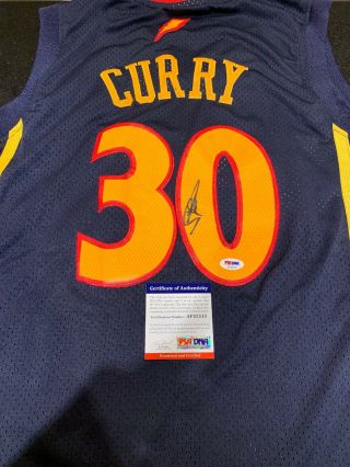 Stephen Curry Signed Golden State Warriors Jersey Psa/dna