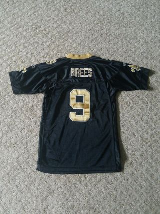 Youth RBK NFL AUTHENTIC Black ORLEANS SAINTS DREW BREES 9 Jersey Small 10 - 12 5