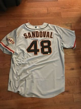 2012 Giants Pablo Sandoval Game Worn Road Jersey Mother 