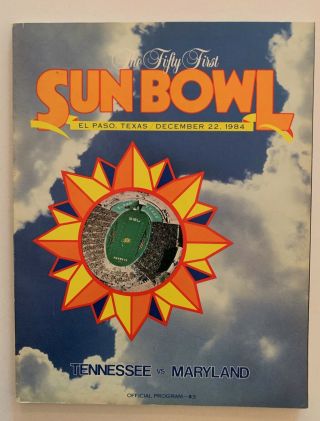 1984 Sun Bowl College Football Program Tennessse V Maryland - Sharp