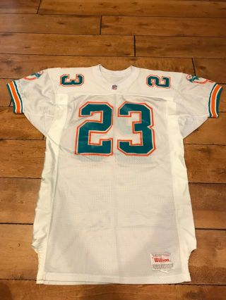 1990 23 Miami Dolphins Troy Stradford Game Worn White Jersey (mears Loa)