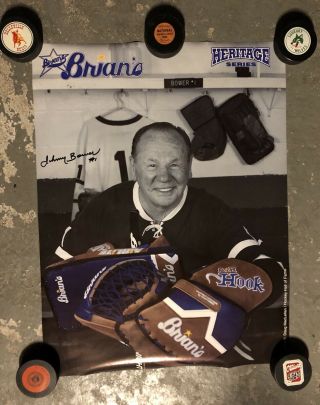 Vintage 1990s Brian’s Goal Heritage Series Johnny Bower Signed Poster