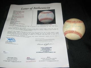 Lefty Gomez Yankees Star & Legend Hand Signed Autographed Oal Baseball Jsa Loa