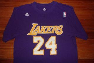 Adidas Nba Los Angeles Lakers Basketball Kobe Bryant Authentic Cotton T - Shirt M