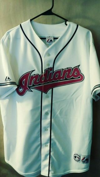 Vtg Euc Majestic Authentic Cleveland Indians Jersey Size Large