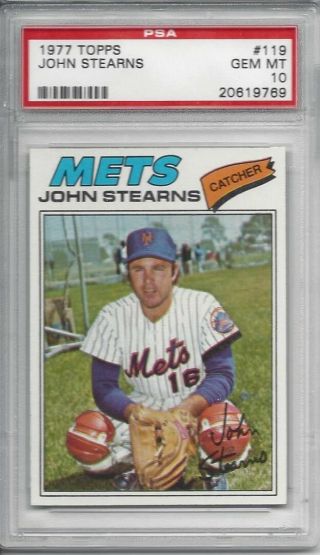 1977 Topps 119 John Stearns - Psa 10,  Mets