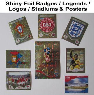 Panini World Cup 2018 Stickers Shiny Badge Emblem Foil Poster Legend Logo 00 681
