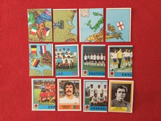 Group Of 12 Assorted Panini Football Cards Europa 80