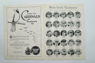 1928 World Series Program MLB Baseball St Louis Cardinals York Yankees 10