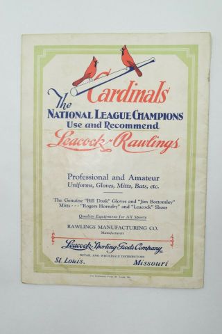 1928 World Series Program MLB Baseball St Louis Cardinals York Yankees 12