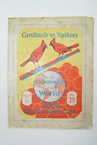 1928 World Series Program Mlb Baseball St Louis Cardinals York Yankees