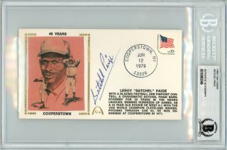 Satchel Paige Autographed Signed First Day Cover Negro Leagues Beckett 10983348
