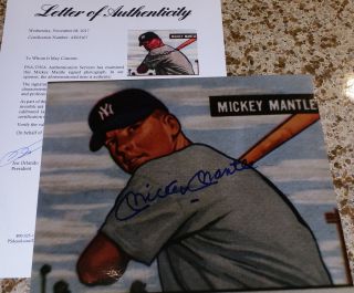 Mickey Mantle 1951 Bowman Rookie Photo Signed Auto Psa/dna Yankees Hof Autograph