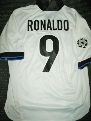 Ronaldo Inter Milan 1998 1999 Uefa Jersey Shirt Maglia Real Madrid Barcelona L