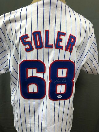 Jorge Soler 68 Chicago Cubs Baseball Jersey Signed Auto Sz Xl Psa/dna