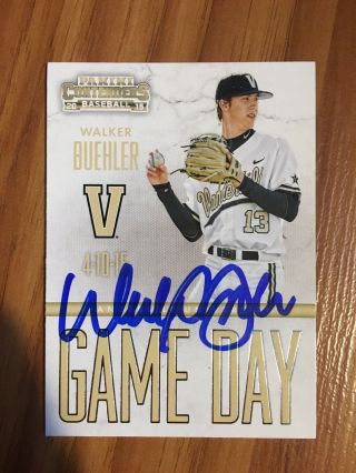Walker Buehler Signed Autograph Card 2015 Panini Contenders Game Day Star