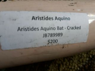 Aristides Aquino Game Bat Auto Authenticated Autograph MLB 7