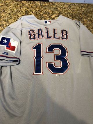 Joey Gallo Game Issued Texas Rangers Jersey Mlb Authentication Hologram