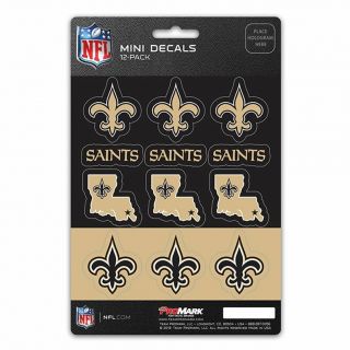Orleans Saints Stickers Die Cut Mini Decals 12 - Pack Sticker Sheet