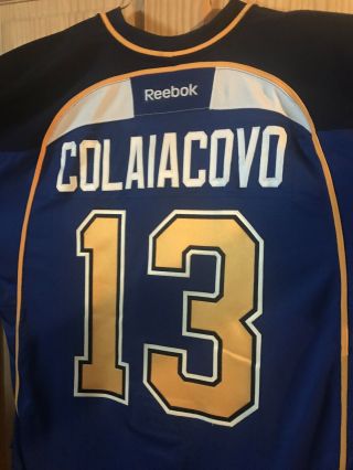Carlo Colaiacovo St.  Louis Blues 2014 Playoff Game Worn Jersey