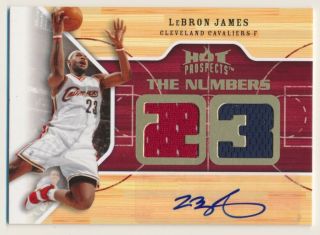 2008 - 09 Hot Prospects Numbers Game Patch Autographs Lebron James Auto /23