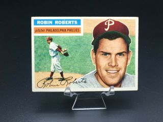 1956 Topps Baseball Robin Roberts Hof (gray Back) Vg 180 Philadelphia Phillies
