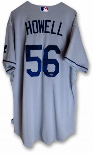 J.  P.  Howell Team Issued Jersey La Dodgers 2014 Road Gray 56 Mlb Hz515194