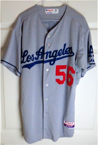J.  P.  Howell Team Issued Jersey LA Dodgers 2014 Road Gray 56 MLB HZ515194 2