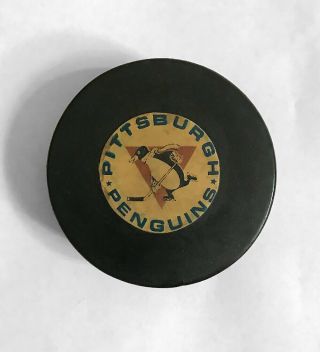 1968 - 69 Pittsburgh Penguins Game - Converse Rubber Back Game Puck