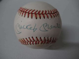 Mickey Mantle Signed Auto Autograph Oalb Baseball Jsa Sticker Ny Yankees Bl481