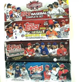 2018 Topps Retail & 2017 & 2016 Hobby & 2015 All Star Baseball Factory Set Combo