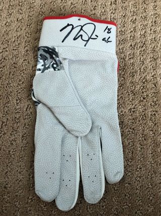 Mike Trout Game 2018 Batting Glove Single Game Worn Signed Auto Angels