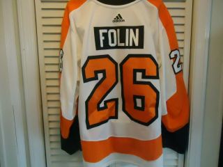 Philadelphia Flyers Christian Folin game worn white jersey 2