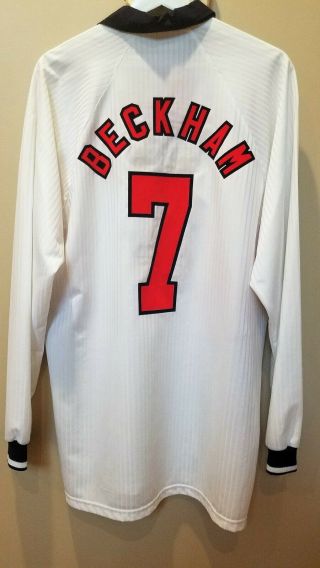 David Beckham 7 England Umbro Home Match Issue Football Shirt (XL) World Cup 98 2