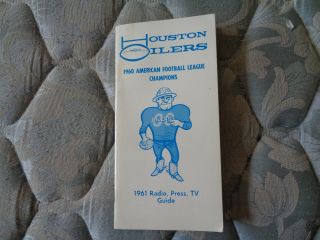 1961 Houston Oilers Media Guide Yearbook 1960 &61 Won Afl Press Book Program Ad