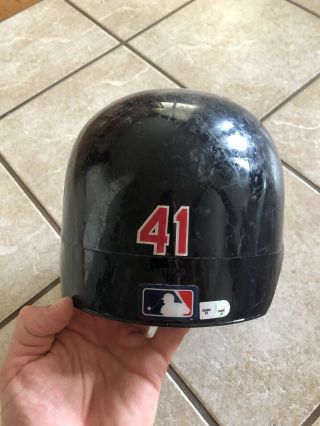 Carlos Santana Game Helmet,  Wahoo,  Cleveland Indians,  MLB Auth 4