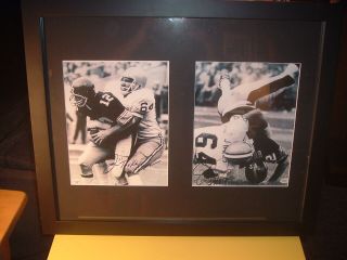 Cleveland Browns Joe Jones Steelers Terry Bradshaw 18 X 22 Framed Black Print
