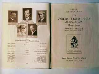 1928 US National Amateur Golf Championship Program Brae Burn CC Bobby Jones 3