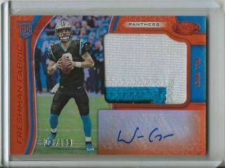 2019 Certified Will Grier Freshman Fabric Rookie Patch Auto 166/199 Rpa