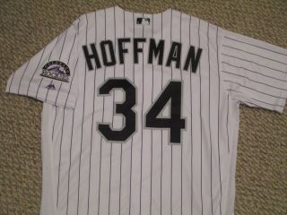 Jeff Hoffman Size 46 34 2017 Colorado Rockies Game Jersey Opening Day Mlb Holo