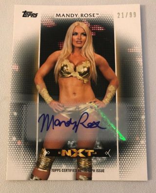 2017 Wwe Women’s Division Mandy Rose Auto Autograph Signed Card 21/99 Rare