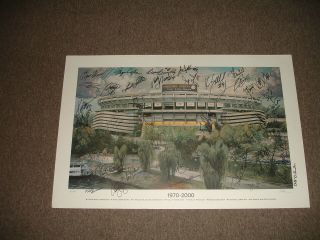 Pittsburgh Steelers Three Rivers Stadium Multi Signed Le Lithograph 40 Sigs Wow