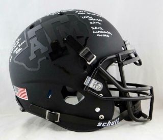 Johnny Manziel Signed Texas A&m Black F/s Authentic Helmet - Jsa W Auth White Ap