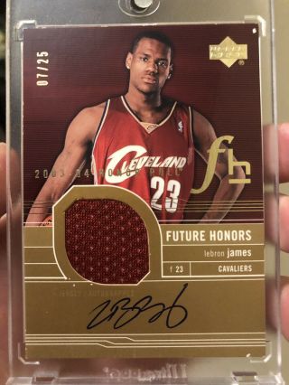 2003 Ud Honor Roll Future Honors Gold Lebron James Auto Jersey 7/25