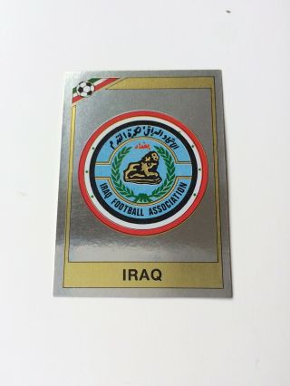 Mexico 86 Panini Sticker Iraq Team Badge Silver Foil